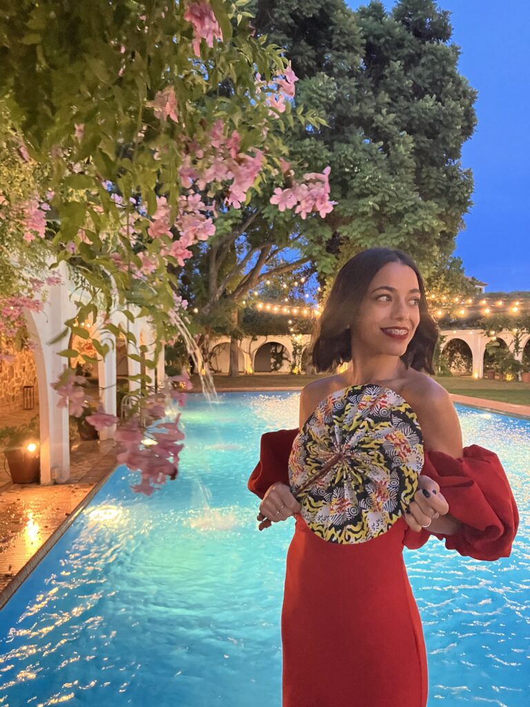 wedding guest with our african gift